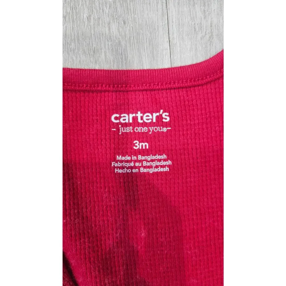 Carter's 3 Month Old Baby Clothes Pack of Three Onesies Christmas Bundle